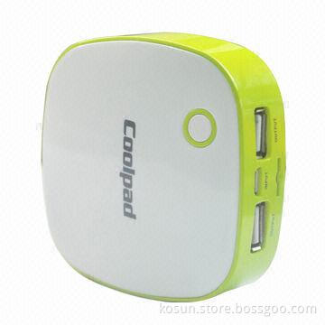 Power Banks with 1,900mAh Capacity, Sized 67 x 62 x 15mm